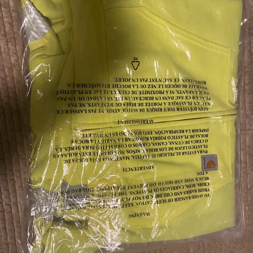 Carhartt Brite Lime Men's HiVis Thermal-Lined Full Zip Sweatshirt Size XL - Picture 5 of 5